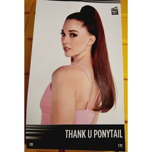 Amscan Thank You Ponytail 1 pc Long Hair Extension Wrap Around Brunette NEW